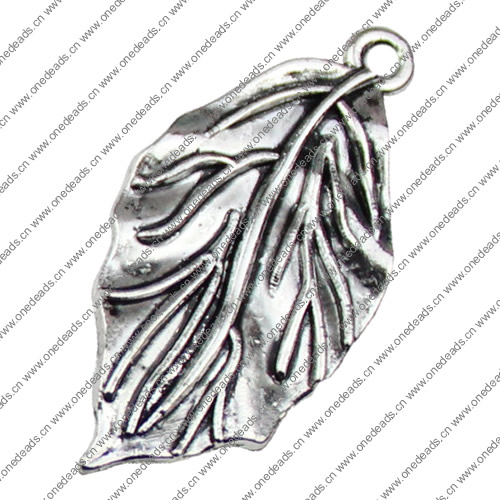 Pendant. Fashion Zinc Alloy jewelry findings. Leaf 40x19mm. Sold by KG