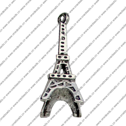 Pendant. Fashion Zinc Alloy jewelry findings. Tower 36x10mm. Sold by KG