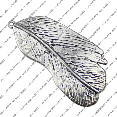 Pendant. Fashion Zinc Alloy jewelry findings. Leaf 64x32mm. Sold by KG