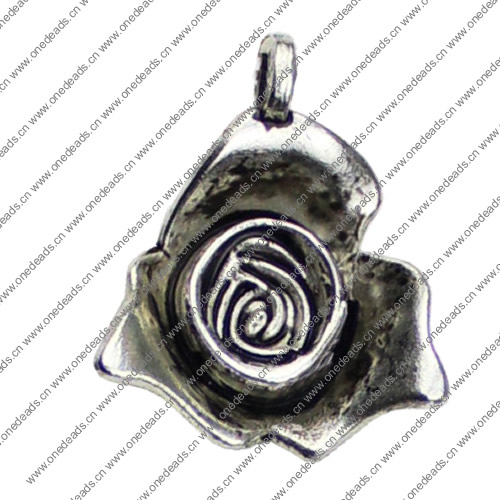 Pendant. Fashion Zinc Alloy jewelry findings. Flower 23x28mm. Sold by KG