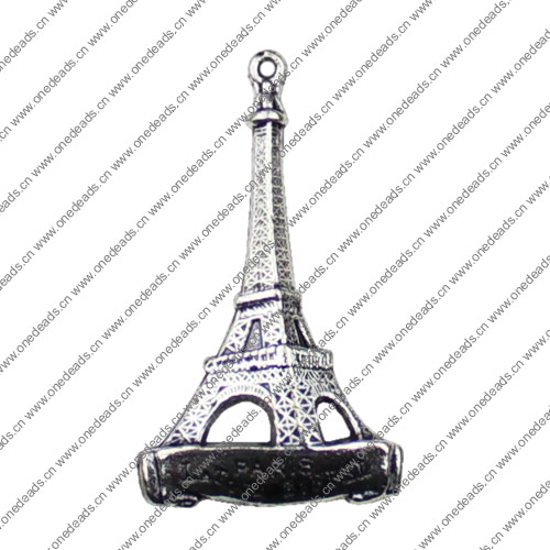 Pendant. Fashion Zinc Alloy jewelry findings. Tower 32x18mm. Sold by KG