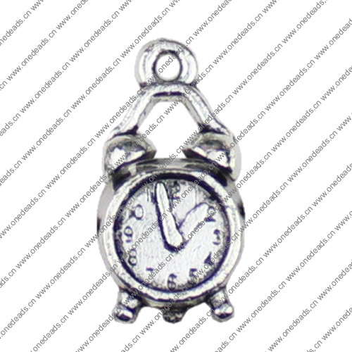 Pendant. Fashion Zinc Alloy jewelry findings. Alarm clock 22x9.5mm. Sold by KG