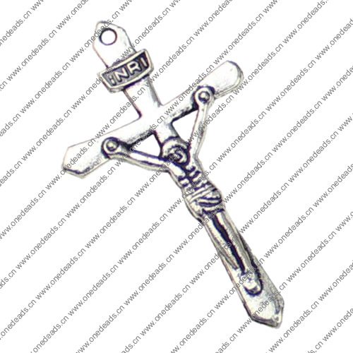 Pendant. Fashion Zinc Alloy jewelry findings. Cross 36x21mm. Sold by KG