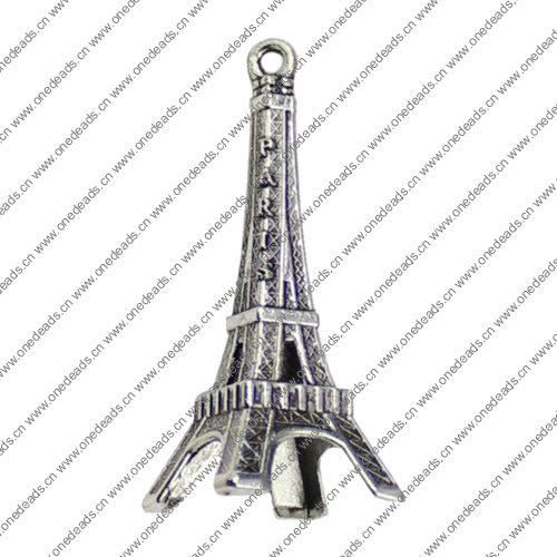 Pendant. Fashion Zinc Alloy jewelry findings. Tower 43x15mm. Sold by KG