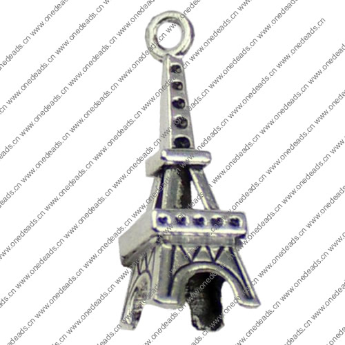 Pendant. Fashion Zinc Alloy jewelry findings. Tower 25x8mm. Sold by KG