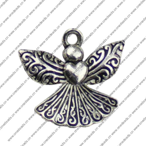 Pendant. Fashion Zinc Alloy jewelry findings. Angel 21x23mm. Sold by KG