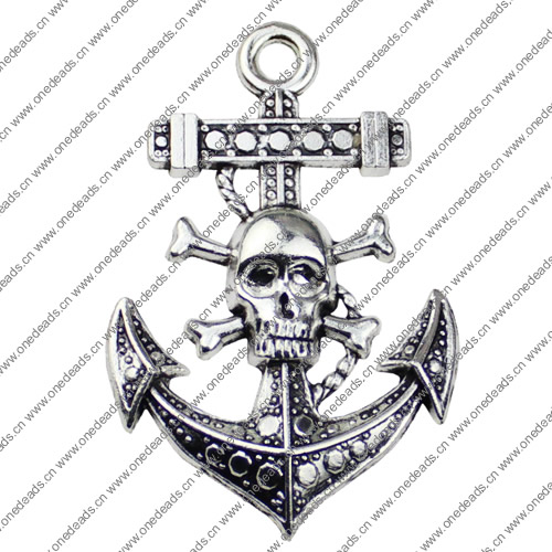 Pendant. Fashion Zinc Alloy jewelry findings. Anchor 56x36mm. Sold by KG