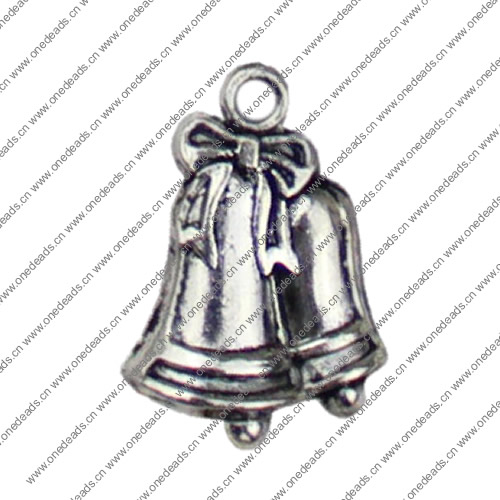 Pendant. Fashion Zinc Alloy jewelry findings. Small bell 24x17mm. Sold by KG