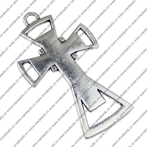 Pendant. Fashion Zinc Alloy jewelry findings.Cross 59x33.5mm. Sold by KG