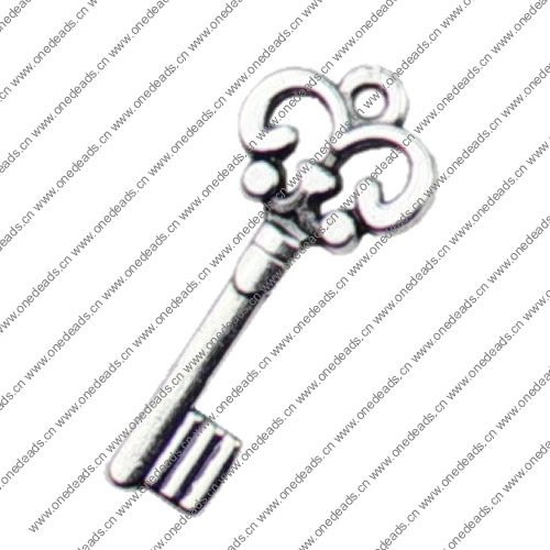 Pendant. Fashion Zinc Alloy jewelry findings.Key 22x10mm. Sold by KG