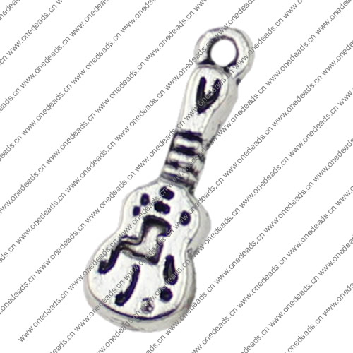 Pendant. Fashion Zinc Alloy jewelry findings.Guitar 20x7mm. Sold by KG