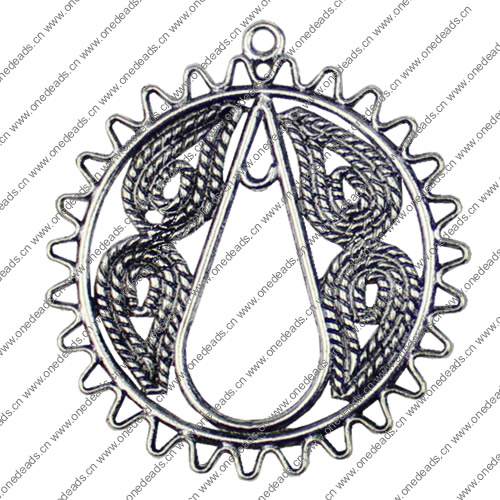 Pendant. Fashion Zinc Alloy jewelry findings.43x39mm. Sold by KG