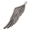 Pendant. Fashion Zinc Alloy jewelry findings. feather 61x17mm. Sold by KG
