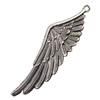 Pendant. Fashion Zinc Alloy jewelry findings. feather 61x17mm. Sold by KG