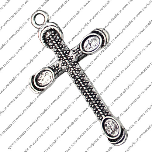 Pendant. Fashion Zinc Alloy jewelry findings.Cross 39x62mm. Sold by KG