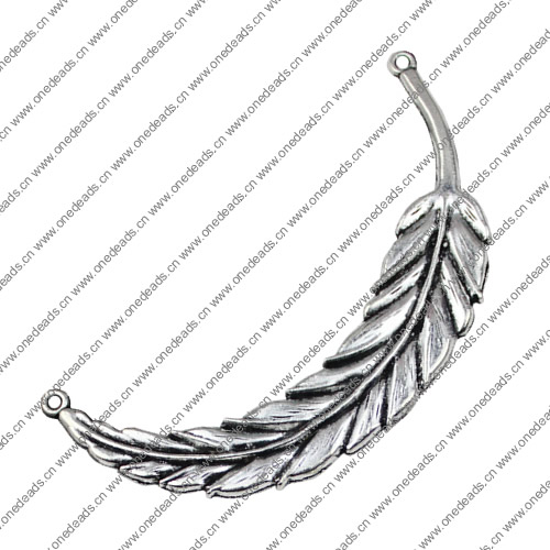 Pendant. Fashion Zinc Alloy jewelry findings.Plume 88x16mm. Sold by KG