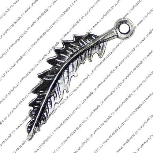 Pendant. Fashion Zinc Alloy jewelry findings. Leaf 34x8mm. Sold by KG