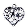 Pendant. Fashion Zinc Alloy jewelry findings. Heart 21x20mm. Sold by KG

