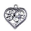 Pendant. Fashion Zinc Alloy jewelry findings. Heart 21x20mm. Sold by KG