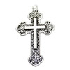 Pendant. Fashion Zinc Alloy jewelry findings. Cross 14x33mm. Sold by KG
