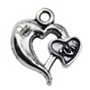 Pendant. Fashion Zinc Alloy jewelry findings. Heart 22x20mm. Sold by KG
