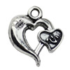 Pendant. Fashion Zinc Alloy jewelry findings. Heart 22x20mm. Sold by KG