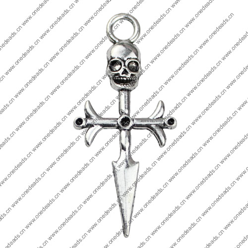 Pendant. Fashion Zinc Alloy jewelry findings. Cross 63x28mm. Sold by KG