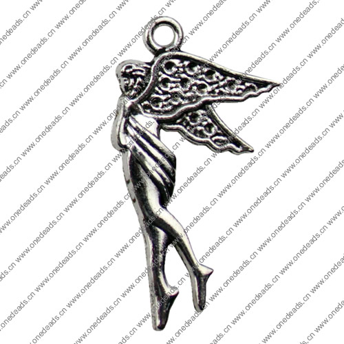 Pendant. Fashion Zinc Alloy jewelry findings. Angel 39x22mm. Sold by KG