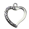 Pendant. Fashion Zinc Alloy jewelry findings. Heart 25x22mm. Sold by KG