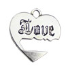 Pendant. Fashion Zinc Alloy jewelry findings. Heart 34x33mm. Sold by KG
