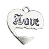 Pendant. Fashion Zinc Alloy jewelry findings. Heart 34x33mm. Sold by KG