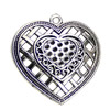 Pendant. Fashion Zinc Alloy jewelry findings.Heart 39x38mm. Sold by KG
