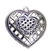 Pendant. Fashion Zinc Alloy jewelry findings.Heart 39x38mm. Sold by KG