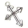 Pendant. Fashion Zinc Alloy jewelry findings.Cross 35x24mm. Sold by KG
