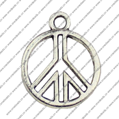 Pendant. Fashion Zinc Alloy jewelry findings. Peace 16x13mm. Sold by KG