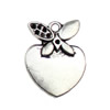 Pendant. Fashion Zinc Alloy jewelry findings. Heart 19.5x15mm. Sold by KG
