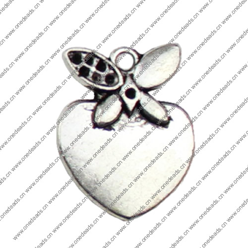 Pendant. Fashion Zinc Alloy jewelry findings. Heart 19.5x15mm. Sold by KG