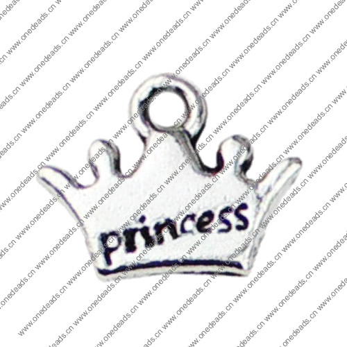 Pendant. Fashion Zinc Alloy jewelry findings. Crown 11x13mm. Sold by KG