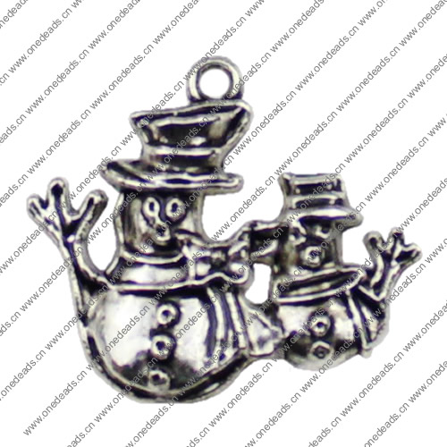 Pendant. Fashion Zinc Alloy jewelry findings. Snowman 24x20mm. Sold by KG