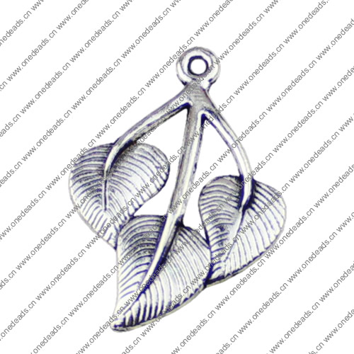 Pendant. Fashion Zinc Alloy jewelry findings. Leaf 31x23mm. Sold by KG