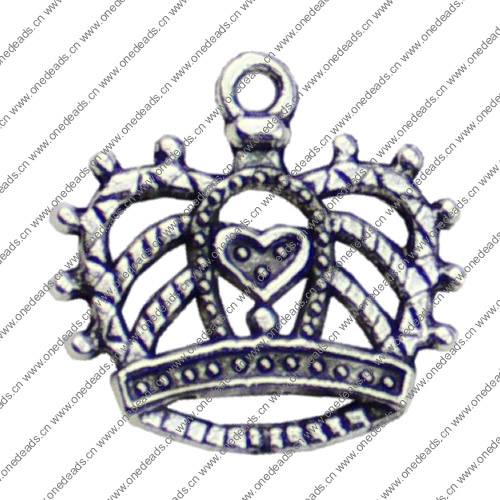 Pendant. Fashion Zinc Alloy jewelry findings. Crown 20x21mm. Sold by KG