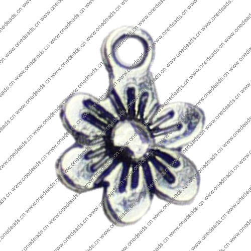 Pendant. Fashion Zinc Alloy jewelry findings. Flower 13x9mm. Sold by KG