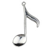 Pendant. Fashion Zinc Alloy jewelry findings. Musical note 59x19mm. Sold by KG
