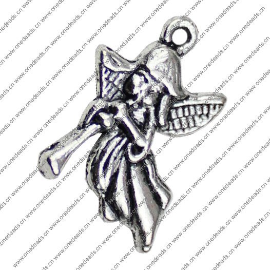 Pendant. Fashion Zinc Alloy jewelry findings. Angel 18x16mm. Sold by KG