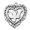 Pendant. Fashion Zinc Alloy jewelry findings. Heart 33x30mm. Sold by KG
