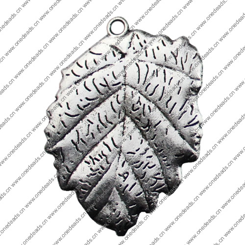 Pendant. Fashion Zinc Alloy jewelry findings. Leaf 48x35mm. Sold by KG