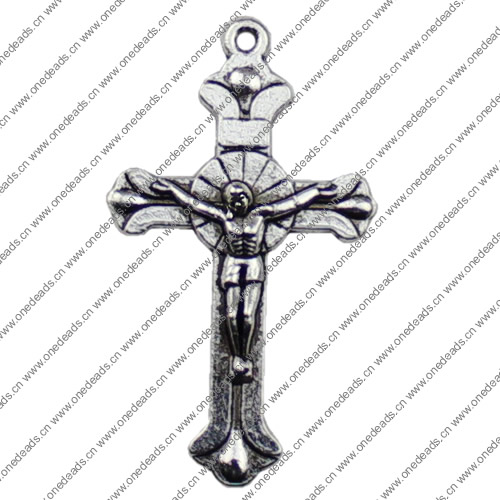 Pendant. Fashion Zinc Alloy jewelry findings. Cross 39x22mm. Sold by KG