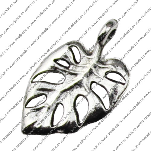 Pendant. Fashion Zinc Alloy jewelry findings. Leaf 19x12mm. Sold by KG