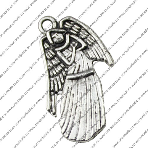 Pendant. Fashion Zinc Alloy jewelry findings. Angel 28.5x12mm. Sold by KG
