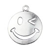 Pendant. Fashion Zinc Alloy jewelry findings. Smiling face 22x26.5mm. Sold by KG
